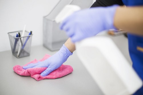 Cleaner working in a SE13 residential flat with local property details