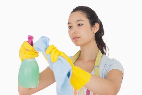 Carpet cleaning technician preparing equipment for a professional carpet care appointment