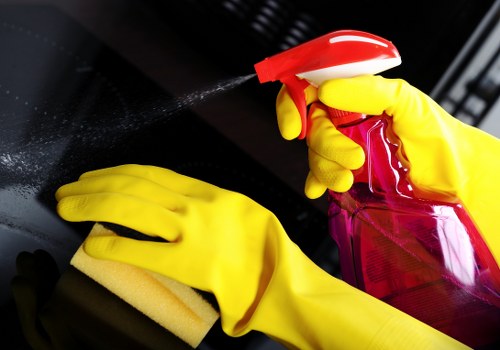 Cleaning supplies and organised service checklist for a home in SE13